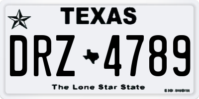 TX license plate DRZ4789
