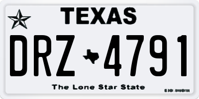 TX license plate DRZ4791