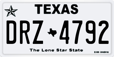 TX license plate DRZ4792