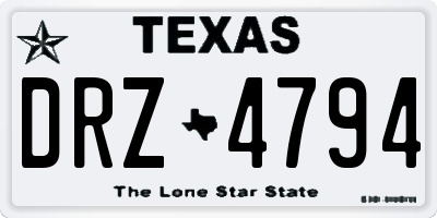 TX license plate DRZ4794