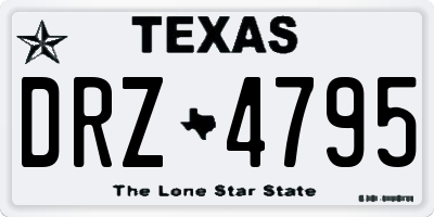 TX license plate DRZ4795