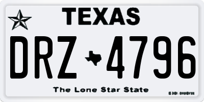 TX license plate DRZ4796