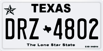TX license plate DRZ4802