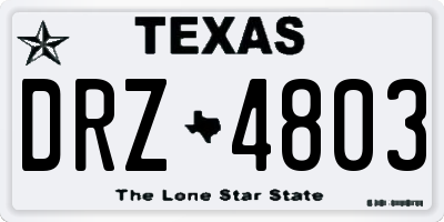 TX license plate DRZ4803