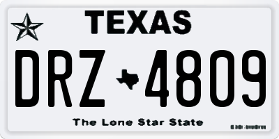 TX license plate DRZ4809