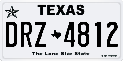 TX license plate DRZ4812