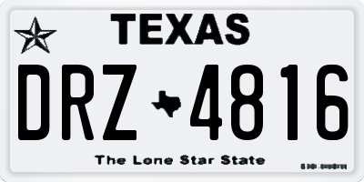 TX license plate DRZ4816