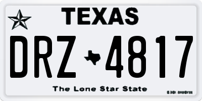TX license plate DRZ4817