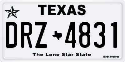 TX license plate DRZ4831