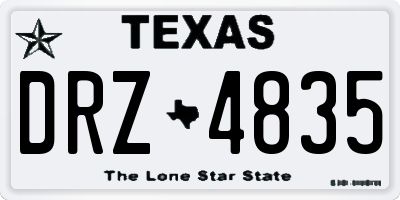 TX license plate DRZ4835