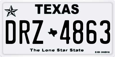 TX license plate DRZ4863
