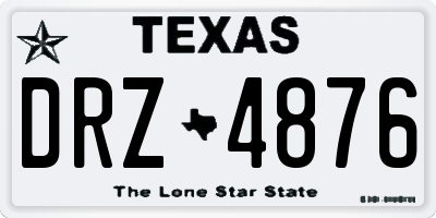 TX license plate DRZ4876