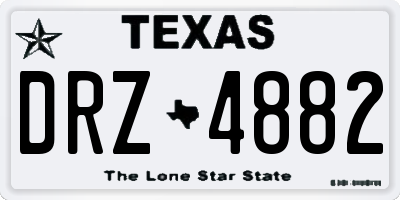 TX license plate DRZ4882