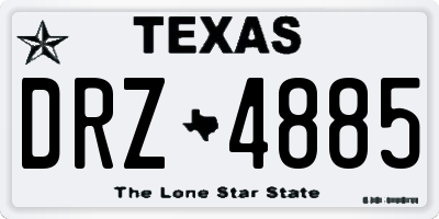 TX license plate DRZ4885