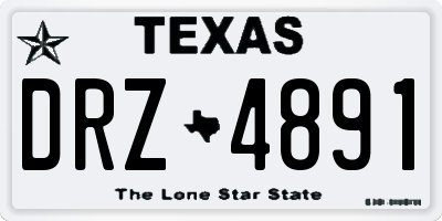 TX license plate DRZ4891