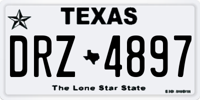 TX license plate DRZ4897