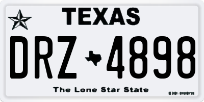 TX license plate DRZ4898