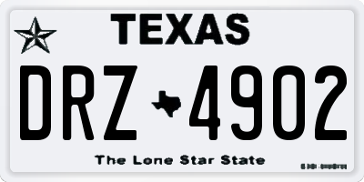 TX license plate DRZ4902