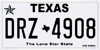TX license plate DRZ4908