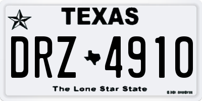 TX license plate DRZ4910