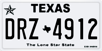 TX license plate DRZ4912