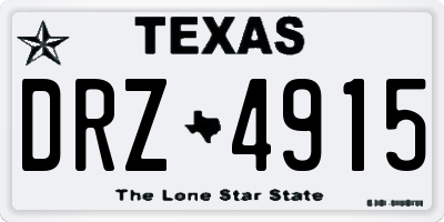 TX license plate DRZ4915