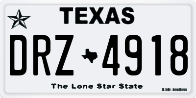 TX license plate DRZ4918