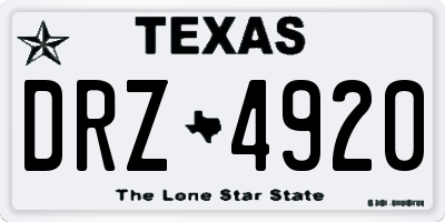 TX license plate DRZ4920