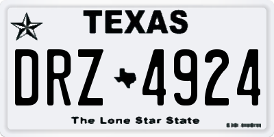 TX license plate DRZ4924