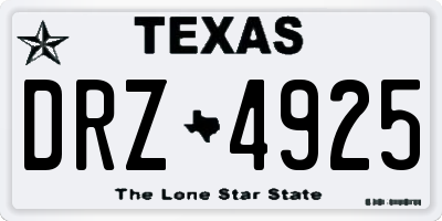 TX license plate DRZ4925