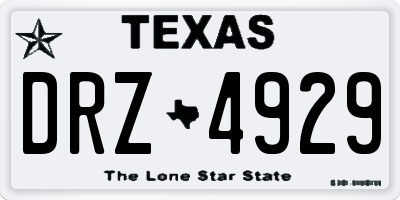 TX license plate DRZ4929