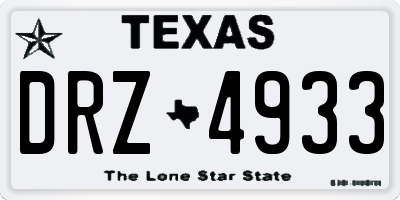TX license plate DRZ4933