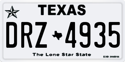 TX license plate DRZ4935