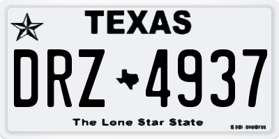 TX license plate DRZ4937