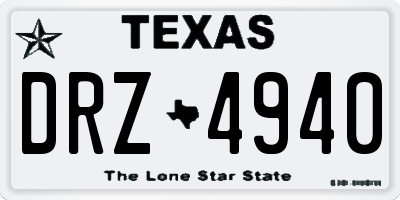 TX license plate DRZ4940