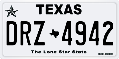 TX license plate DRZ4942