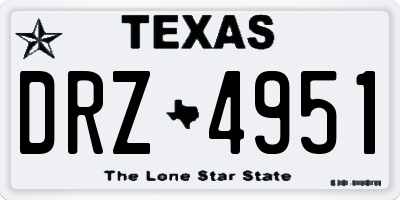 TX license plate DRZ4951