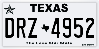TX license plate DRZ4952