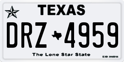 TX license plate DRZ4959