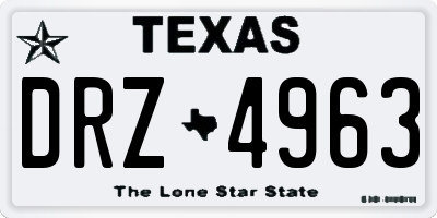 TX license plate DRZ4963