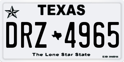 TX license plate DRZ4965