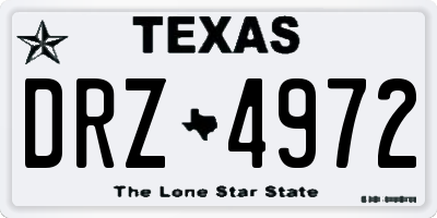 TX license plate DRZ4972