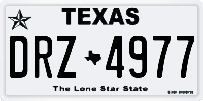 TX license plate DRZ4977