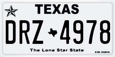 TX license plate DRZ4978