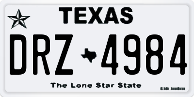 TX license plate DRZ4984
