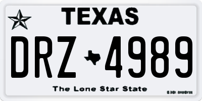 TX license plate DRZ4989