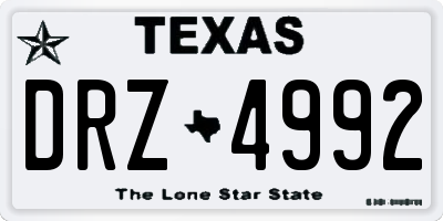 TX license plate DRZ4992