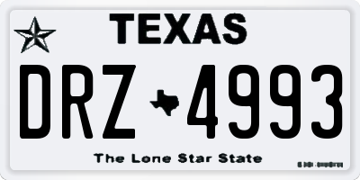 TX license plate DRZ4993