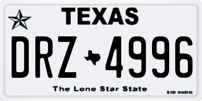TX license plate DRZ4996