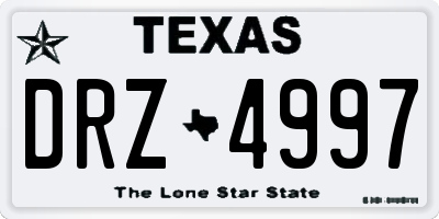 TX license plate DRZ4997